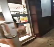 Giselle Montes naked in a store in public