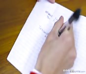 Hot teacher rides dick on her desk