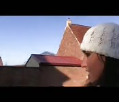 Dirty MILF blowing a stranger in his car