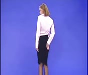 The horny secretary takes everything off